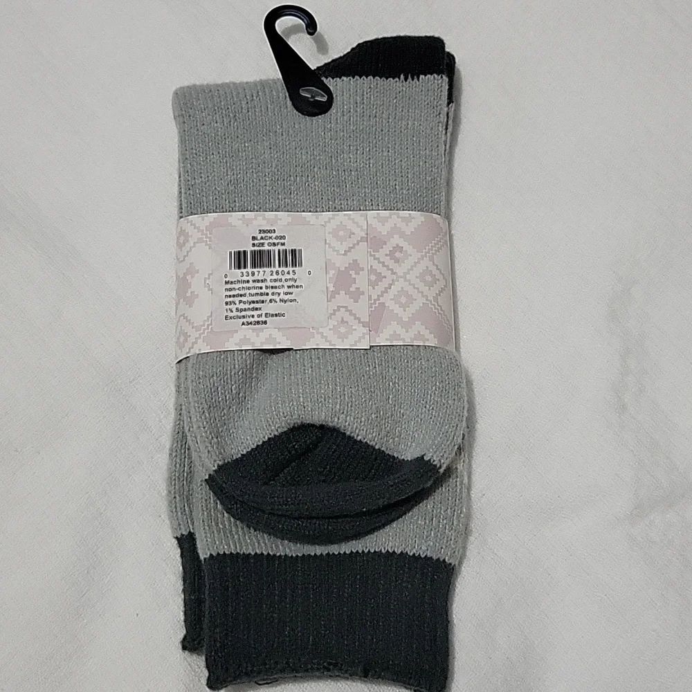 Muk Luks Gray Black Socks NWT OSFM